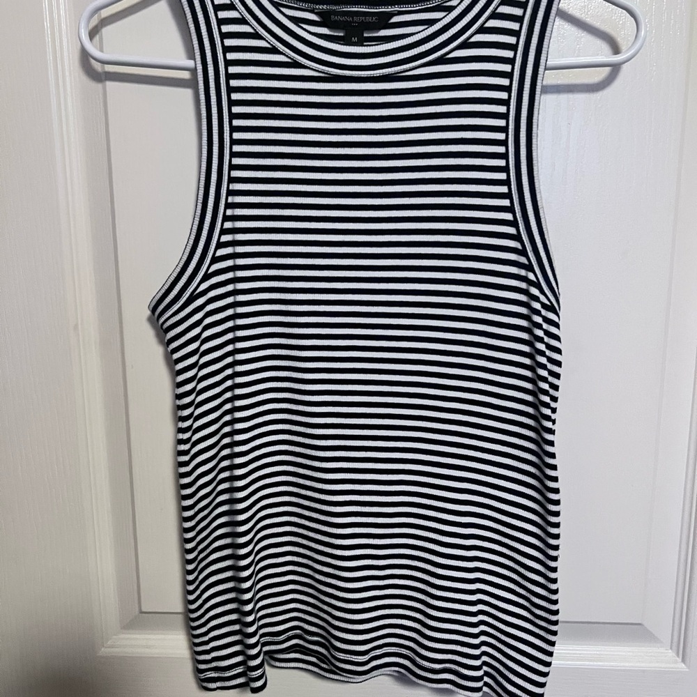 Banana Republic Monochrome Striped Tank Top